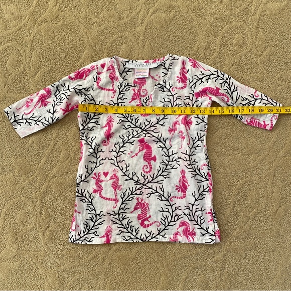 Gretchen Scott Designs Kids Seahorse Swim Coverup Pink Sea Life Tunic Size 2/4 - Picture 5 of 6